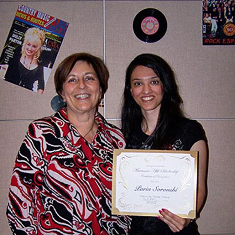 Marianne Afifi and Scholarship Winner Paria Soroushi