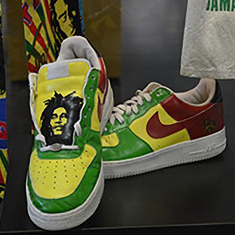 Shoes with Bob Marley and Jamaican Colors
