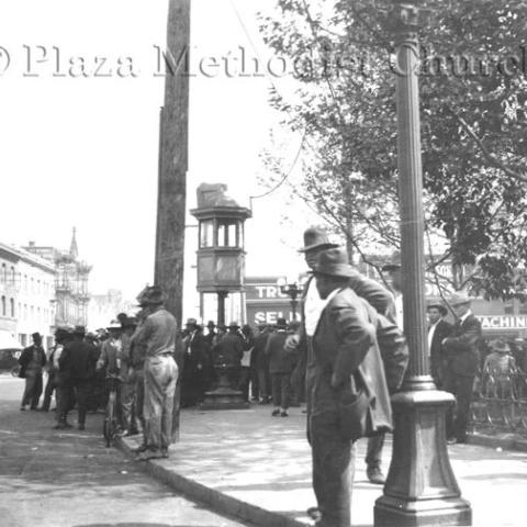 People standing on the sidewalk