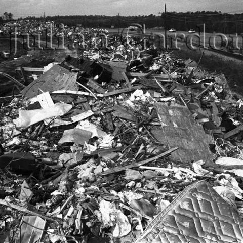A huge pile of debris