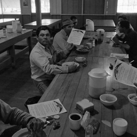 Men eating at a table