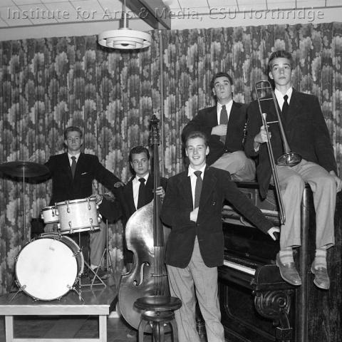 A band with musical instruments.