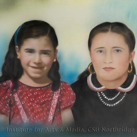 Painting of a woman and a child.