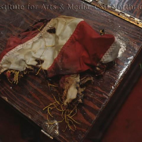 A piece of burnt cloth