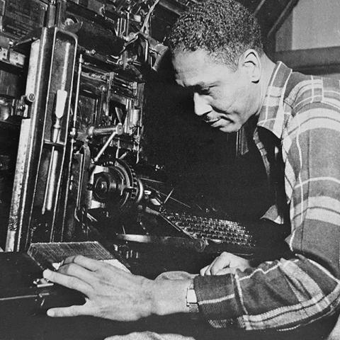Main working with printing press