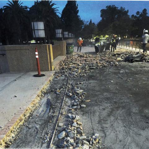 The beginning of demolition on the Portico Project
