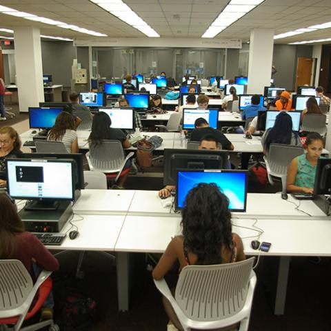 Students Using our Newly Configured Computer Stations