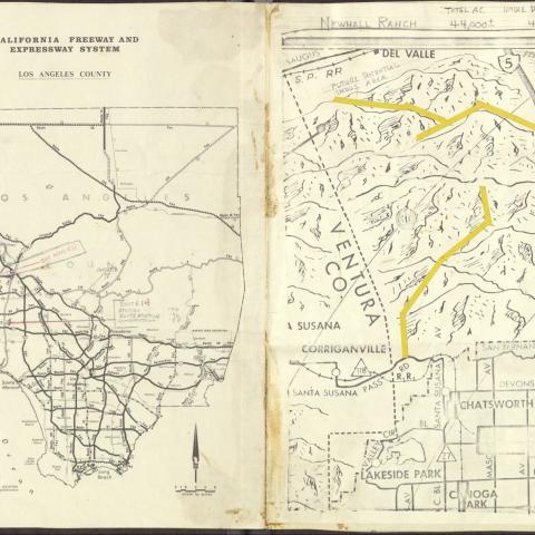 Freeway and expressway systems and notes regarding Newhall Ranch,1969