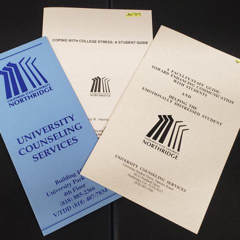 Booklets and pamphlet from the University Counseling Services, 1986-1989. College of Humanities Records.