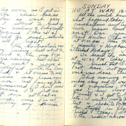 Diary entry for December 7, 1941