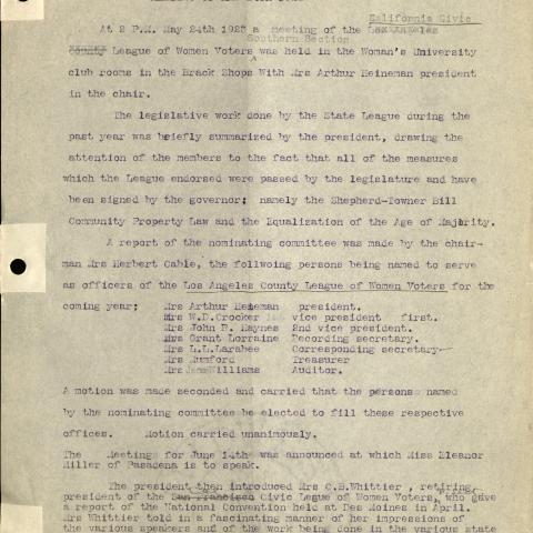 Minutes, May 24, 1923