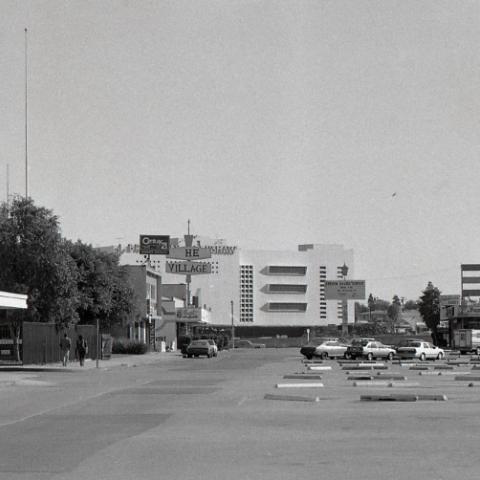 Crenshaw Plaza under construction, circa 1988. Calvin Hicks Collection, Box 1.