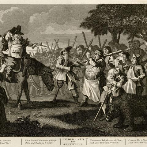 Twelve Large Illustrations for Samuel Butler's Hudibras: Plate 3 - Hudibras' First Adventure