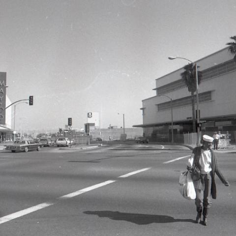 Intersection of Crenshaw and King Blvd, 1988. Calvin Hicks Collection, Box 1.