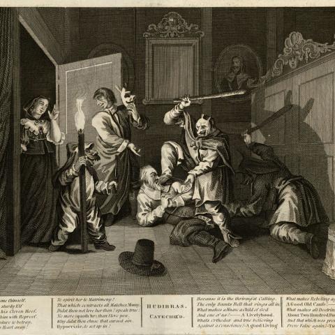 Twelve Large Illustrations for Samuel Butler's Hudibras: Plate 9 - Hudibras Catechized