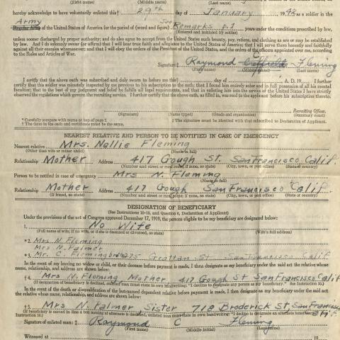 Fleming's Enlistment Record, Oath and Certificate of Enlistment, January 29, 1942 (page 2)