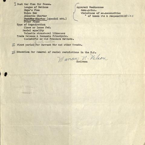 Foreign policy program, 1942-1943