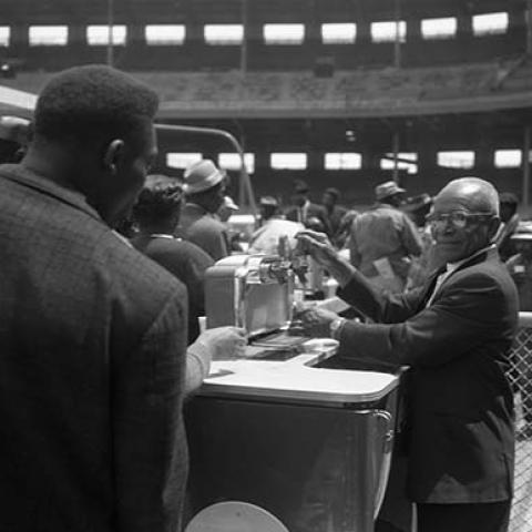 Preparing beverages for attendees. Conference for the Unemployed, 1964 May 7, Harry Adams Collection, 09.01.HA.N45.B20.130