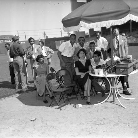People at the annual Cavalcade of Jazz at Wrigley Field
