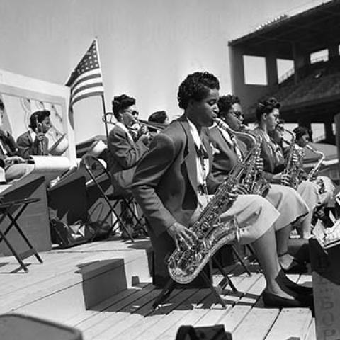 "The Sweethearts of Rhythm” perform. Cavalcade of Jazz, 1948, Charles Williams Collection, 09.CW.N45.01.127