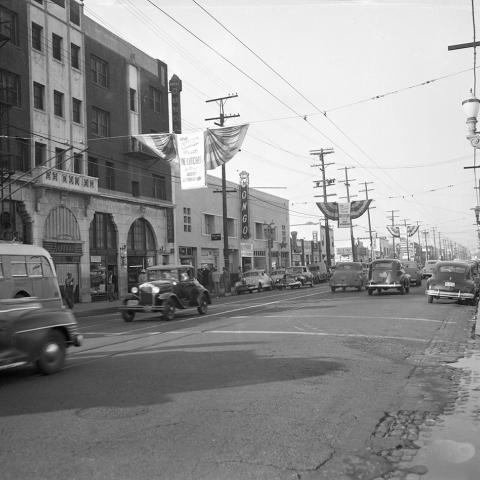 View Central Avenue looking north at the Dunbar Hotel