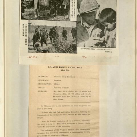 "Okinawa good treatment" leaflet