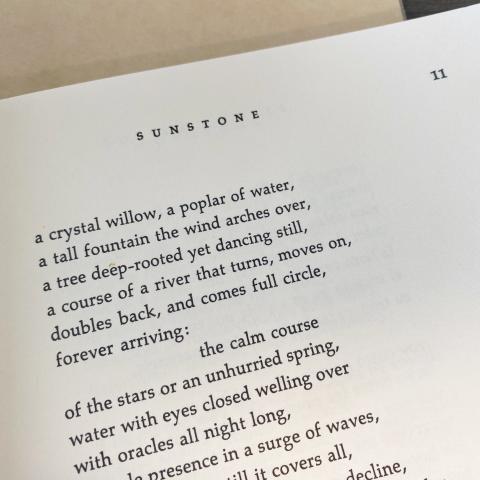 The first six and a half lines  of the poem which are the same as the last lines - reflecting the circular time of Aztec cosmology