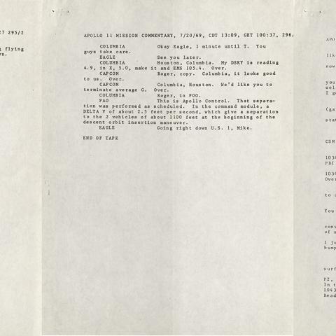 Apollo 11 Mission Commentary, circa 1969