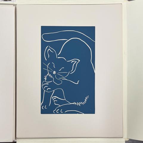 Block print from A Portfolio of Cats by Robert Quick, N7660 .Q4