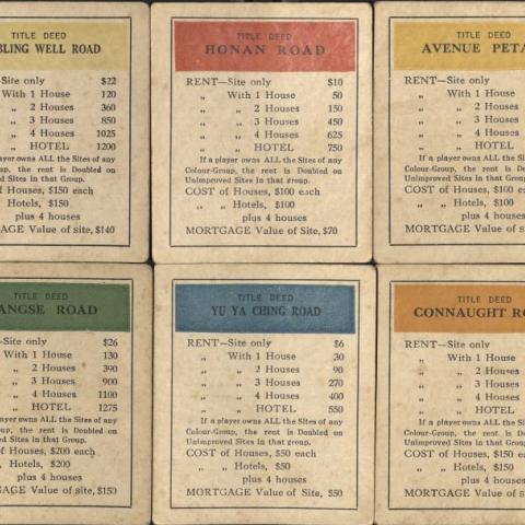 The Game of Shanghai Millionaire, select Title Deed cards