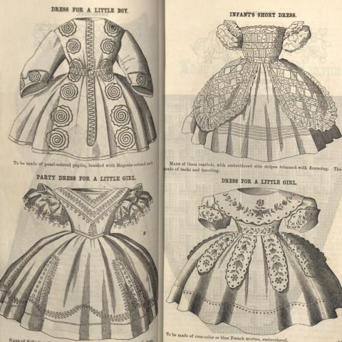 Children's Dresses, from Godey's Lady's Book, pages 106-107