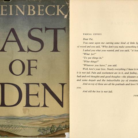 East of Eden, first edition, dust jacket front cover and preliminary page, 1952