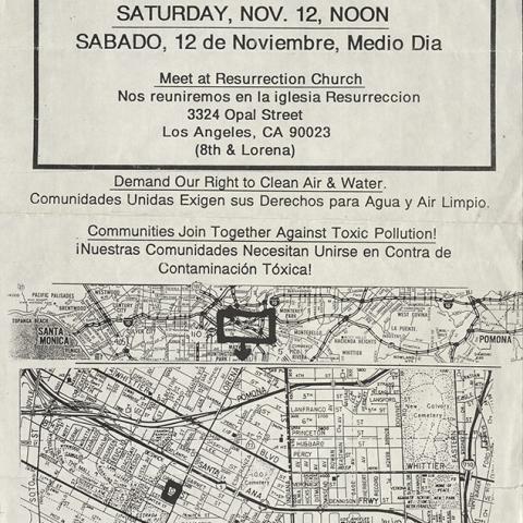 Flier promoting a statewide march against the proposed Vernon incinerator. Mary Santoli Pardo Collection