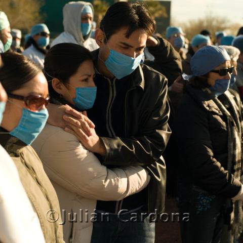Medical professionals stage a protest against rampant kidnappings, extortions, armed assaults and robberies suffered by the community, Juarez. 2008