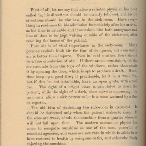 Book page: The Sick Room -- Diet and Remedies for the Sick