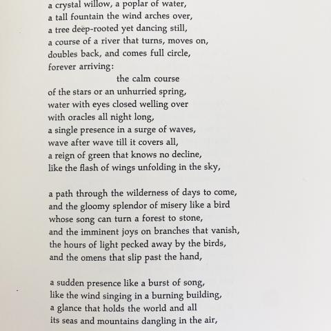 First page of the poem showing the English translation