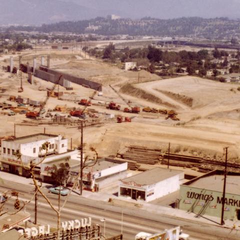 Interchange between the Golden State Freeway (Interstate 5) and the Glendale Freeway (SR 2), 1961
