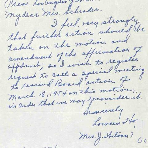 Resignation letter from Lorveen Wilson