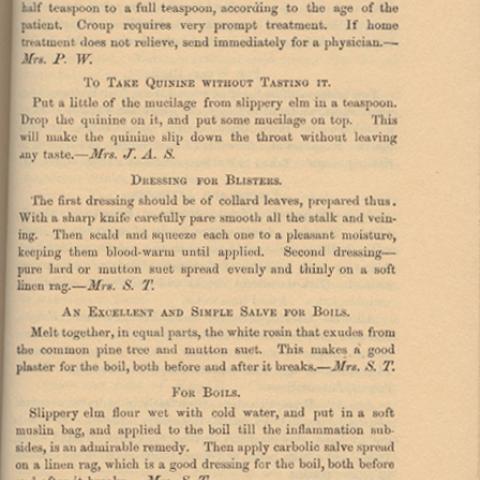 Book page describing multiple remedy preparations
