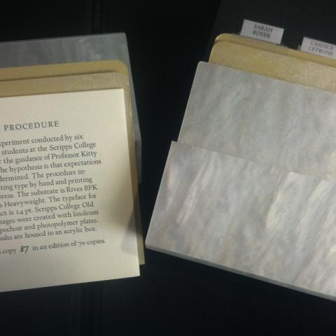 Example of an unbound artists' book, On the Impact of Expectations by S. Boyer et al