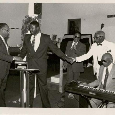 Brad Pye, Jr. attends the Food and Singing Banquet, Home of Gospel Baptist
