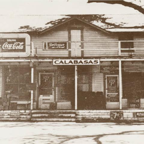 Kramer's grocery store, Originally owned by Charles Cooper, known as Cooper's.  After Cooper died, his widow, Alice, married Laurence Kramer and they renamed it Kramer's.  Kramer owned and operated the store until he retired in 1968, Calabasas, ca. 1930s, ID: CBHS53