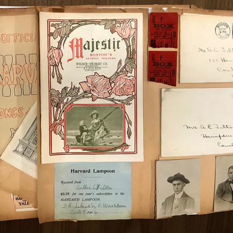 Memorabilia from College Days. Edwin Booth Family Collection