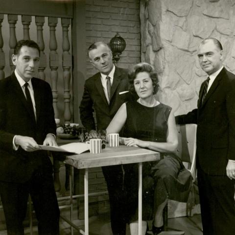 The set of Patio Politics on an ABC sound stage, 1966