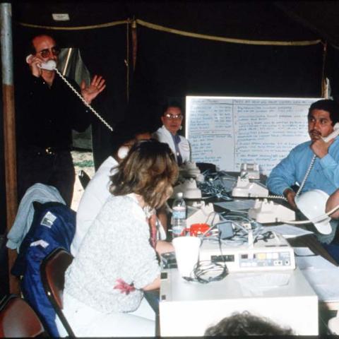 CSUN faculty and staff in temporary quarters following the earthquake