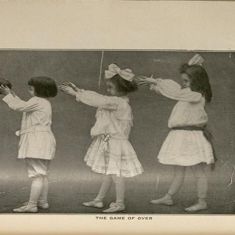 Photograph of children playing a game, Woman in Girlhood, Wifehood, Motherhood, 1906