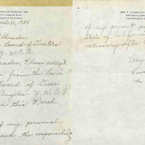 Resignation letter from Rosalind Gates Overholt