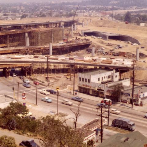 Interchange between the Golden State Freeway (Interstate 5) and the Glendale Freeway (SR 2), 1961