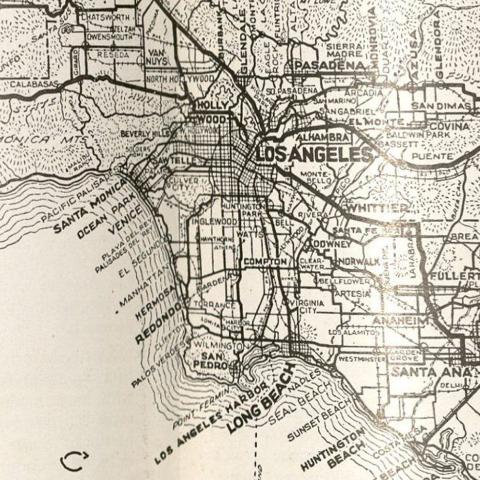 A map of Los Angeles, 1929