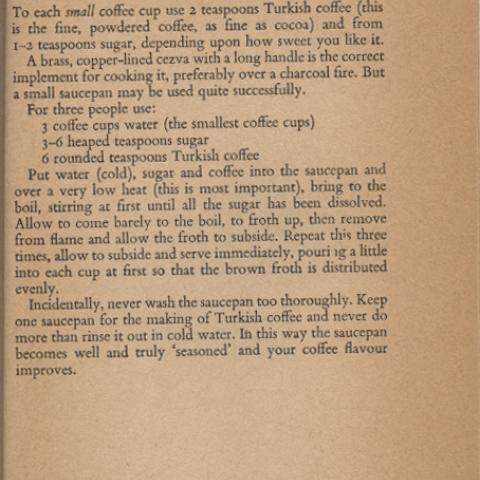 Recipe for Turkish coffee